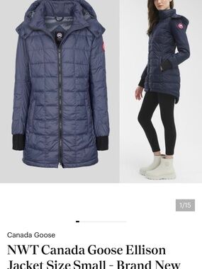 Canada Goose Navy Ellison Hooded Packable Puffer Jacket